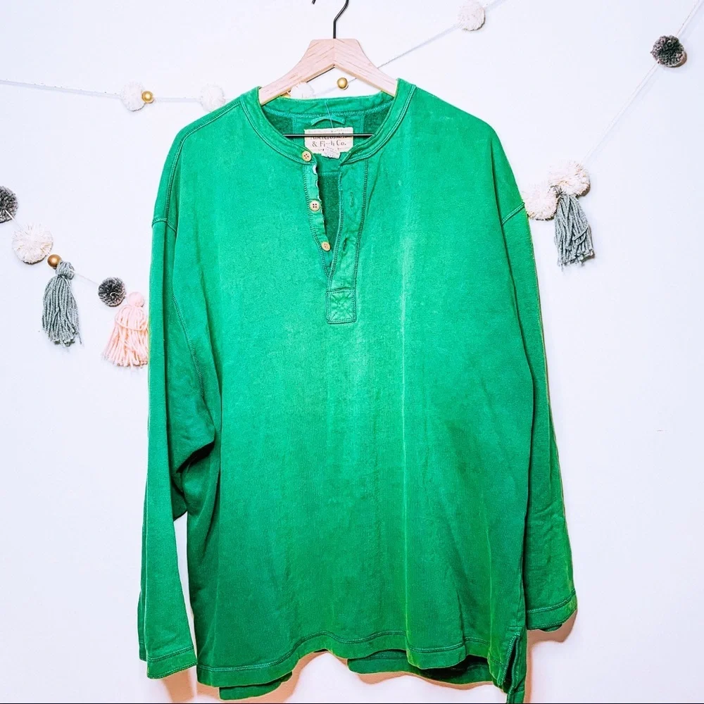 VINTAGE y2k Abercrombie green boyfriend pullover - Picture 2 of 7